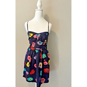 American‎ Eagle Outfitters Navy Floral Corset Sundress Size 6